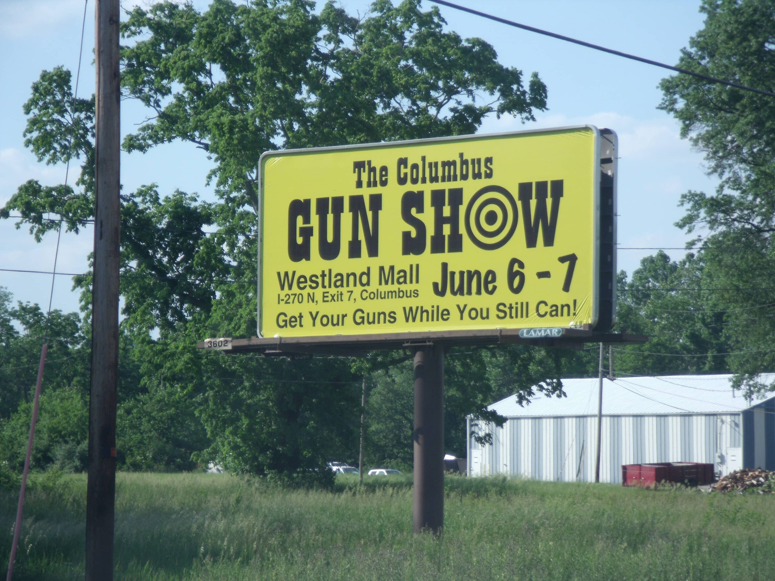 Columbus Gun Show billboard