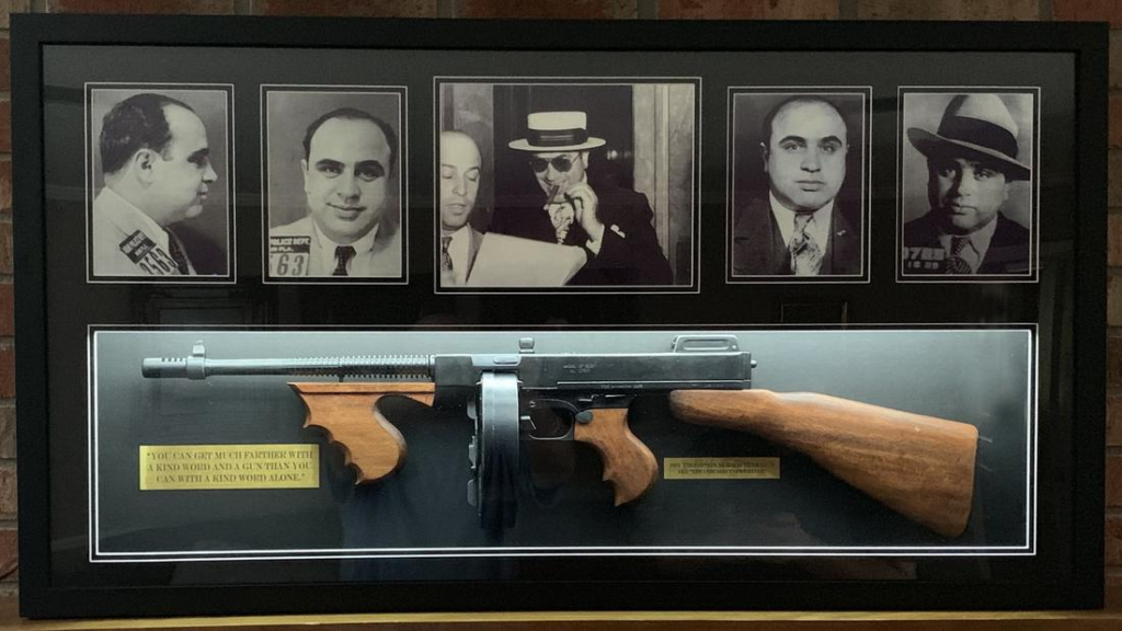 Photo of Al Capone's Thompson Submachine Gun "Tommy Gun".