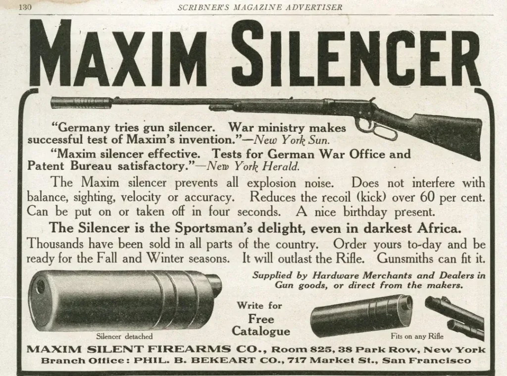 Newspaper ad for Maxim Silencer